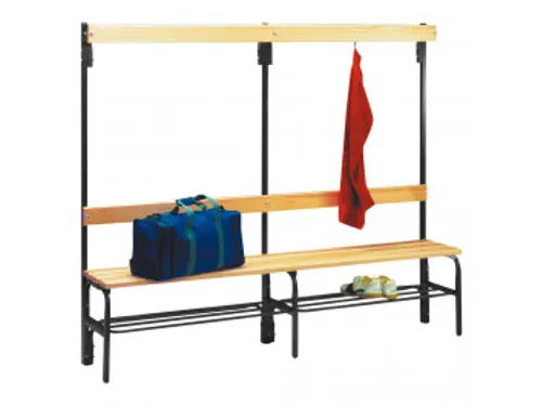 zitbank,HxLxD 450x1500x450mm,hout,frame staal RAL7035