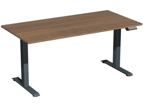 Elektrisch ihv bureau,HxBxD 730-1230x1600x800mm,blad notenboom