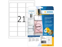 HERMA 8017 Transparant folie-etiket Glanzend A4 63,5x38,1mm 525 stuks