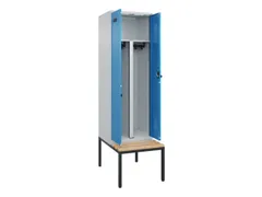 PBM-locker met bank,HxBxD 2120x600x815mm,2vak,vak B 300mm,draaigrendel