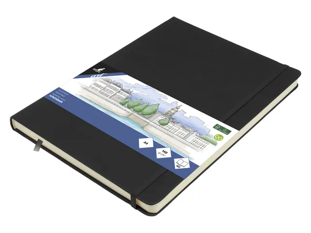 Carnet de croquis PU couverture rigide 80 feuilles A4 noir