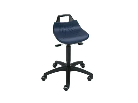 Draaikruk 500-630mm Pu Blauw Neiging Gasveer Zwart Kunststof Wielen