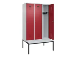 locker met bank,HxBxD 2120x1200x815mm,3vak,vak B 400mm,cilinderslot