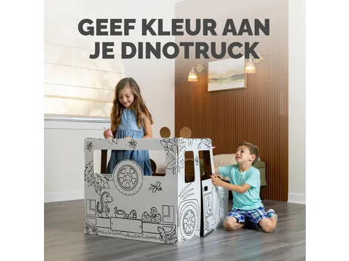 Kartonnen Dinosaurustruck XL Bankers Box Play inkleurbaar