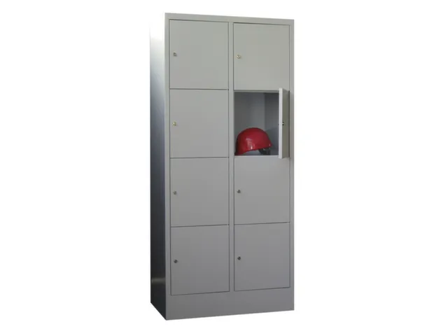 lockerkast,RAL 7035,HxBxD 1850x800x500mm,2x4vakken,vak B 400mm