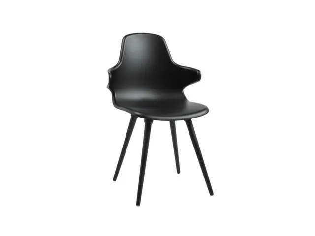 Bezoekersstoel 4Voeten Zwart Armleuningen Zitschaal Kunststof Zwart