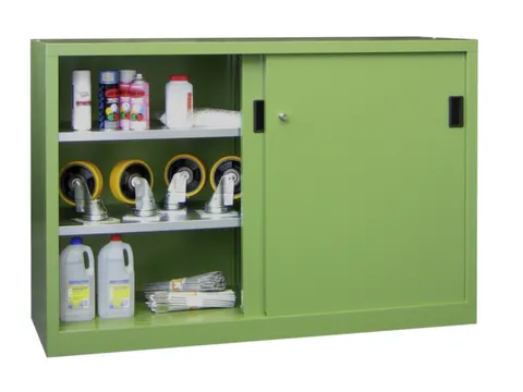 schuifdeurkast,HxBxD 1000x1500x500mm,RAL7035,front RAL6011