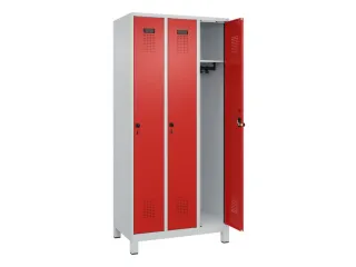 locker,HxBxD 1950x900x500mm,3vak,vak B 300mm,draaigrendel,voeten - 2
