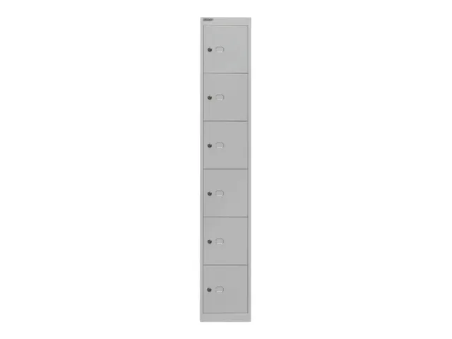 lockerkast,HxBxD 1802x305x457mm,1x6vakken,cil.-slot,romp lichtgrijs