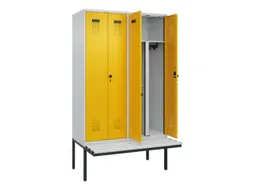 PBM-locker met bank,HxBxD 2120x1200x815mm,4vak,vak B 300mm
