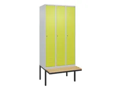 locker met bank,HxBxD 2120x900x815mm,3vak,vak B 300mm,cil.-slot