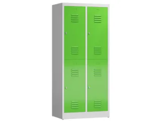 Dubbeldekse garderobekast 1800x800x500mm 2x2vak 400mm RAL7035 RAL6018 - 1