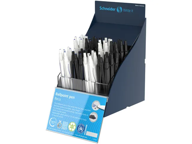 Stylo à bille Schneider Reco SIS- présentoir GB 60 pièces couleurs