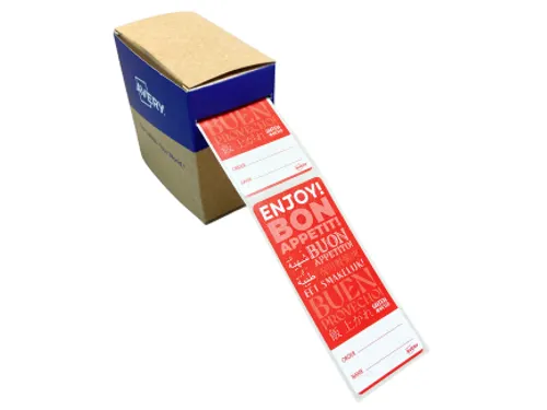 Etiket Avery sluitzegel met breukindicatie rood 40x95mm 250 stuks