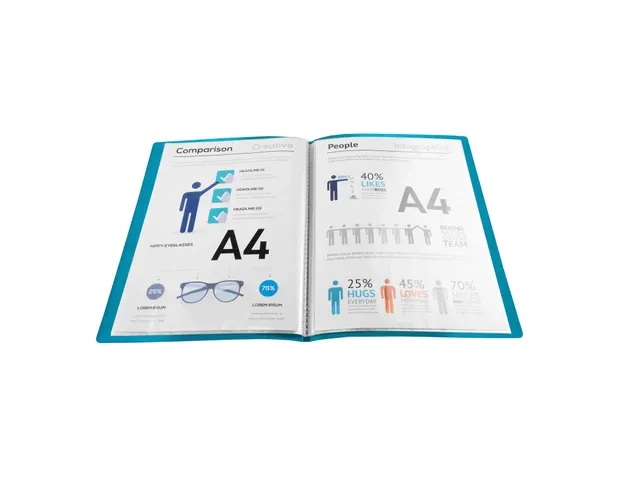 Protège-documents couverture carte semi rigide Teksto 60 vues - A4 -