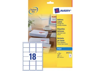 Adresetiket Avery J8161-10 63.5x46.6mm Inkjet Wit 180 stuks - 2
