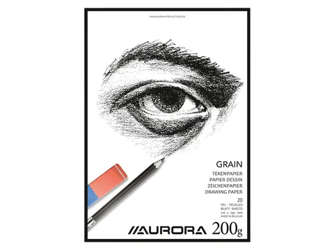 Tekenblok Aurora A4 20 vel 200 gram Grain papier