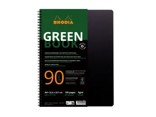 Notitieboek Rhodia Greenbook A4+ lijn 4-gaats 180 pagina's 90gr zwart - 1