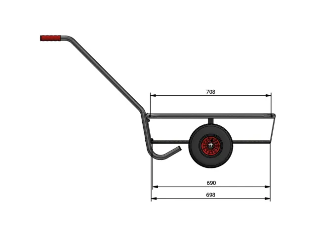 Handtrekwagen 6091L vuurverzinkt 200kg 690x356mm Luchtbanden