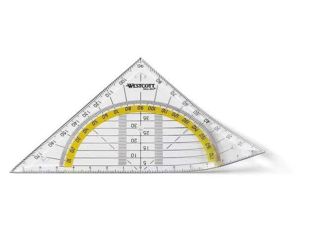 Geodriehoek Westcott 14cm flexibel transparant