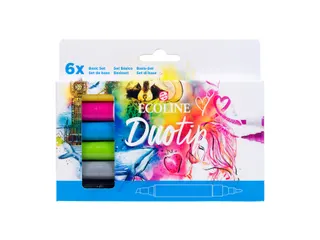 Duotip marker Ecoline basis set 6 kleuren - 1