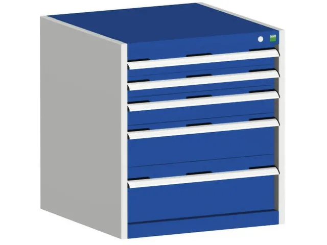 ladekast HxBxD 700x650x525mm 5laden romp RAL7035 front RAL5010