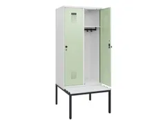 locker met bank,HxBxD 1950x800x815mm,2vak,vak B 400mm,draaigrendel