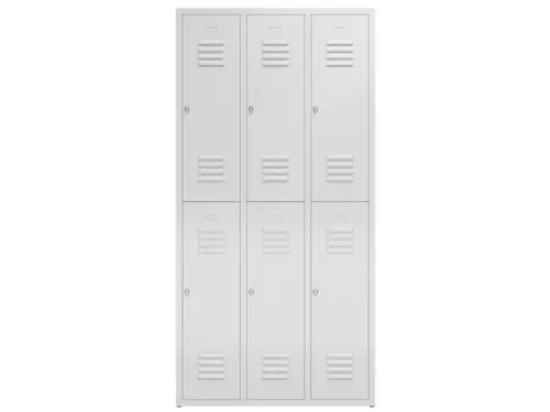 Dubbeldekse garderobekast 1800x870x500mm 3x2vak klink RAL7035