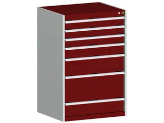ladekast HxBxD 1200x800x750mm 7laden romp RAL7035 front RAL3004 - 1