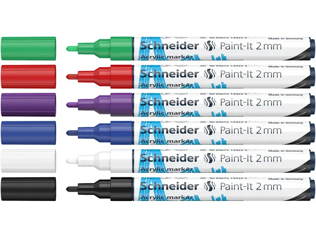 Marqueur acryl Schneider Paint-It 310 2mm étui 6pces.