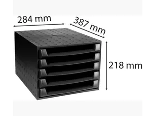 Ladenbox Exacompta Ecoblack Open Zwart 5 Laden A4+ - 3