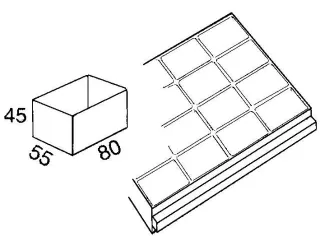 inzetbak,v. Magazijnkast,HxLxB 45x80x55mm,PP - 3