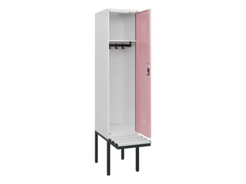 locker met bank,HxBxD 1950x400x815mm,1vak,vak B 400mm,cilinderslot