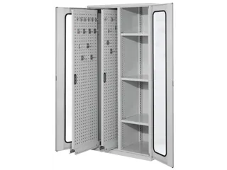 verticale kast,HxBxD 1950x1000x600mm,vensterdeur,RAL5010 - 1