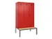 locker met bank,voor scheiding van kleding,HxBxD 2120x1200x815mm,3vak