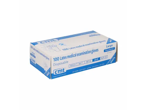 Handschoenen latex gepoederd Large wit 10x100 Stuks