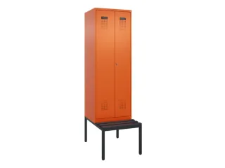 locker met bank,voor scheiding van kleding,HxBxD 2120x600x815mm,2vak - 2
