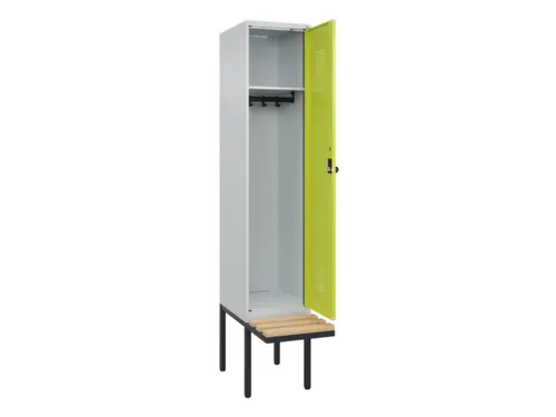 locker met bank,HxBxD 2120x400x815mm,1vak,vak B 400mm,draaigrendel