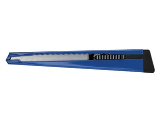 Snijmes Westcott Office 9mm met schuifsluiting en metalen houder blauw - 1