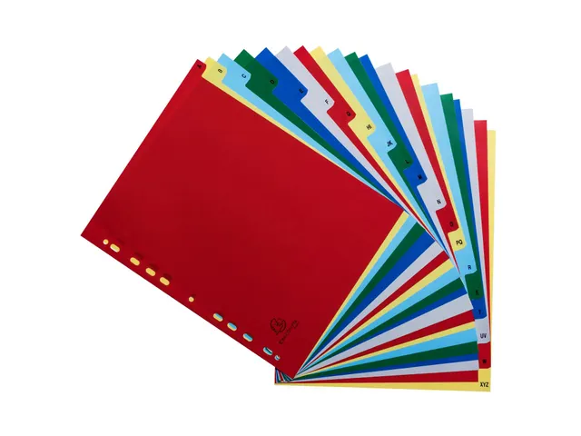 Bedrukte tabbladen alfabetisch PP 12/100ste 20-delig A4 Maxi Assorti