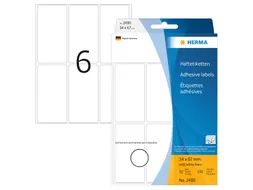 HERMA 2480 Universele etiketten 34x67mm Wit 192 stuks