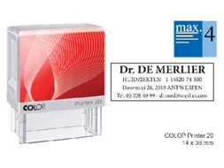 Tekststempel Colop Printer 20 +bon 4regels 38x14mm blauw