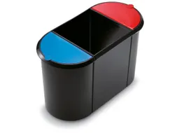 afvalverzamelaar,2x9l/1x20l,HxBxD 348x555x280mm,romp PP zwart