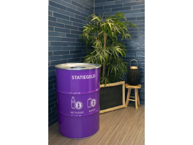 The BinBin Afvalbak Statiegeld met inwerpopening 200 Liter Paars