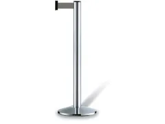 afbakeningssysteem paal chroom met riem L 2.3m bandkleur oranje