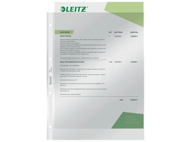 Showtas Leitz 4734 A4 4-gaats 0.08mm PVC glashelder