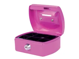 Geldkist Pavo met muntgleuf 125x95x60mm roze