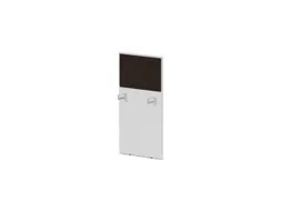 baliepaneel,v. bureau,aanbouw links,B 600mm,Bl-wit,BN2036-bruin