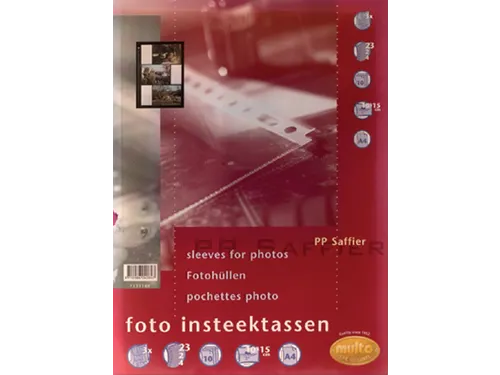 Fototas Multo A4 23-gaats 3-vaks 10x15cm + schrijfstrook PP transparan