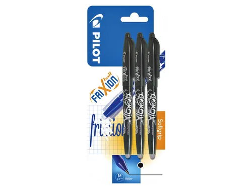 Rollerpen Pilot Frixion Ball 0.7mm Zwart Medium Blister à 3 stuks
